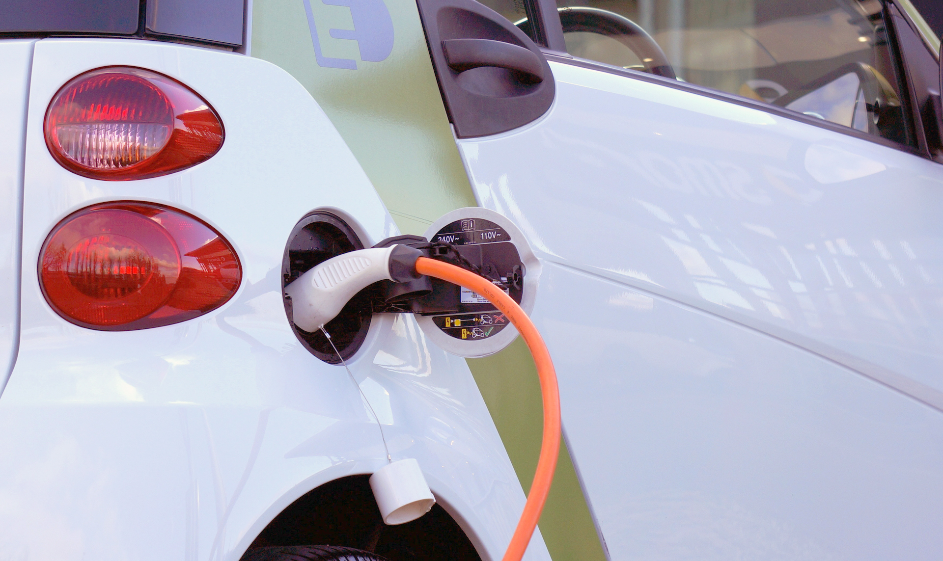Image of an electric car charging